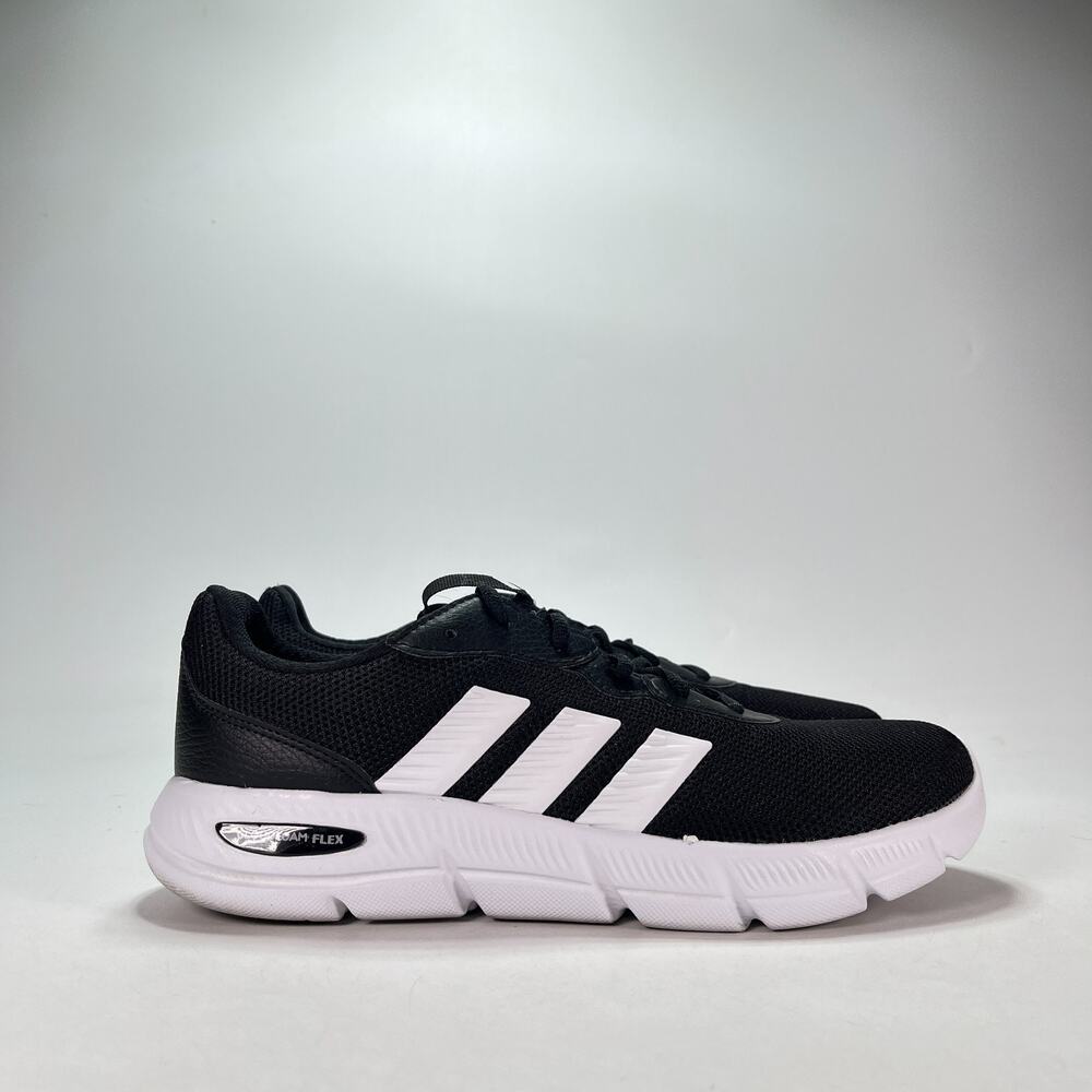 adidas Cloudfoam Flex Laces Black White Training Sneakers HQ4854 Men's Size 9.5